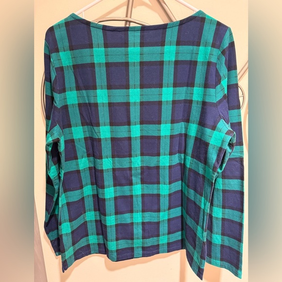 Talbots Green and Navy Plaid Women’s “Talbots Tee” Shirt, Size L - Picture 5 of 5